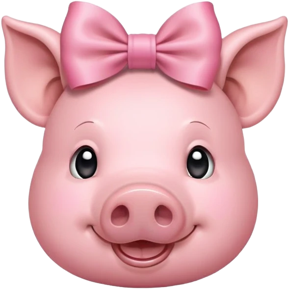 Pig with a bow on its head emoji