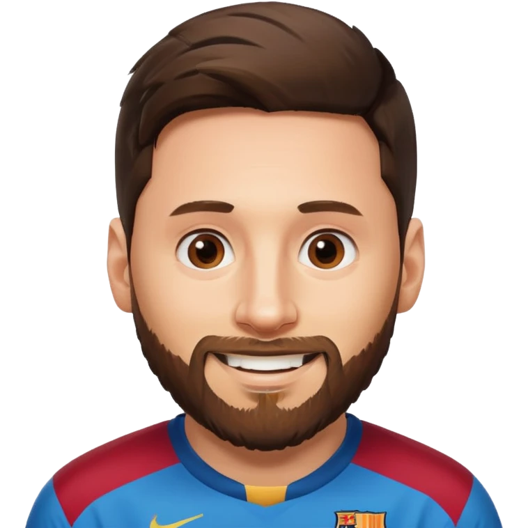 Lionel Messi with a beard emoji