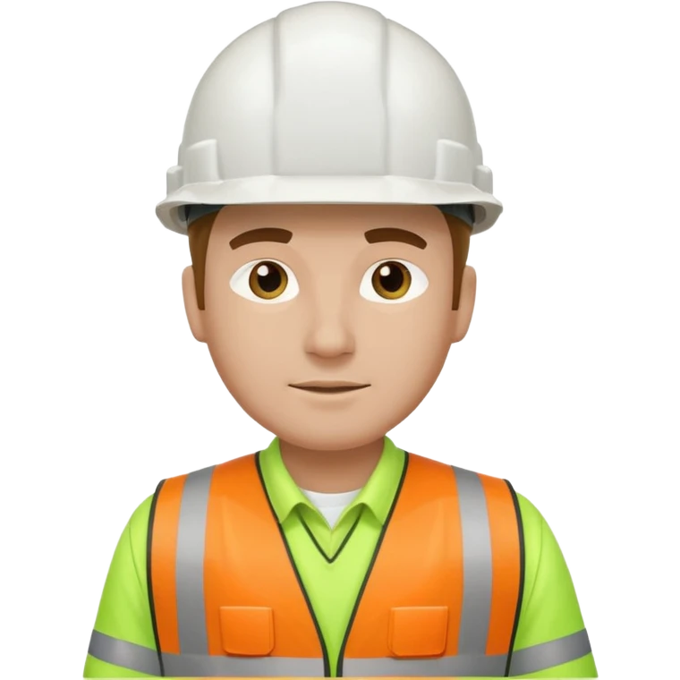 Hombre ingeniero casco blanco y chaleco verde emoji