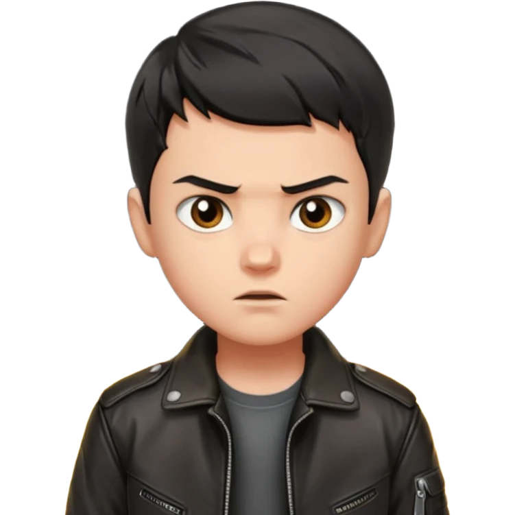 boy with short black hair, fire, risk-taker, realist emoji