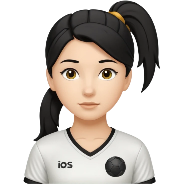 white girl tha plays soccer black hair in ponytail  emoji