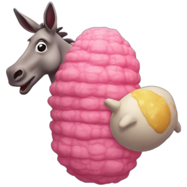 Mr Blobby eating donkey’s tail emoji