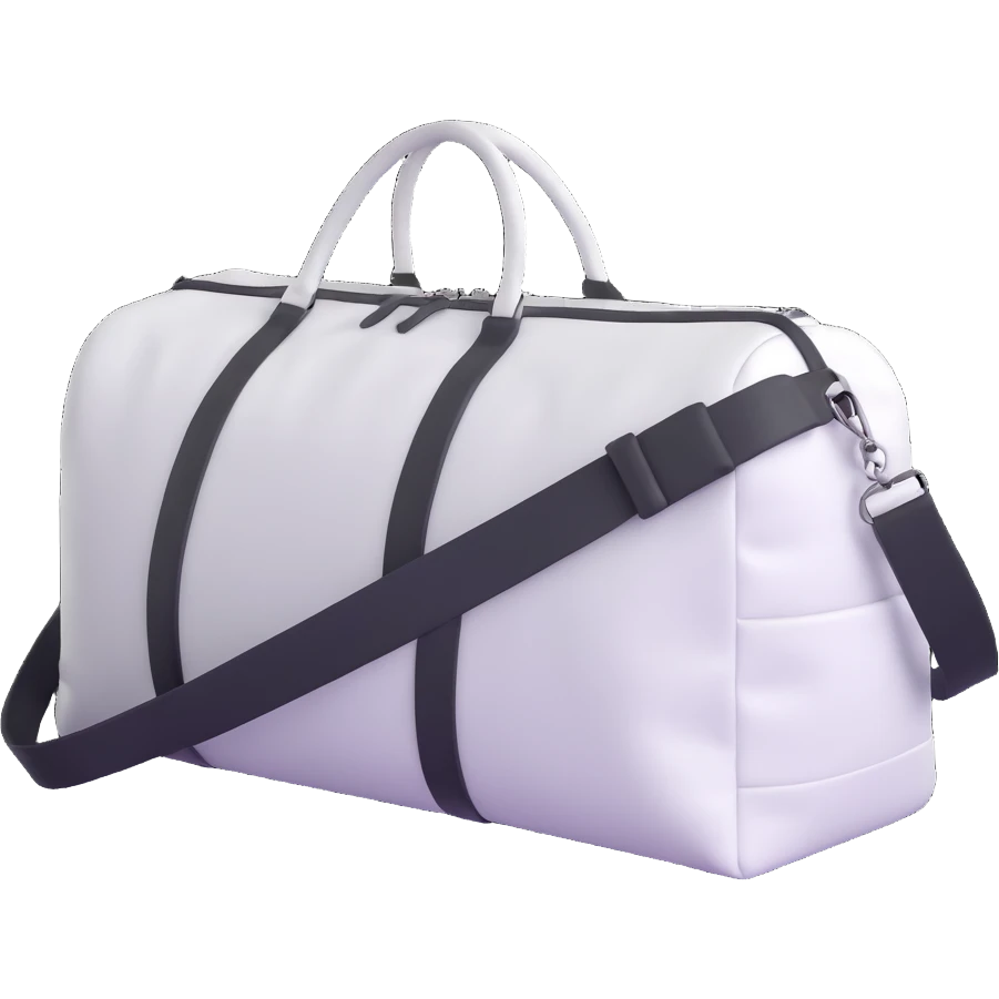 all white duffle bag with white strap emoji