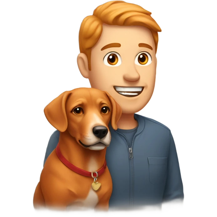  man and fox red labrador  emoji