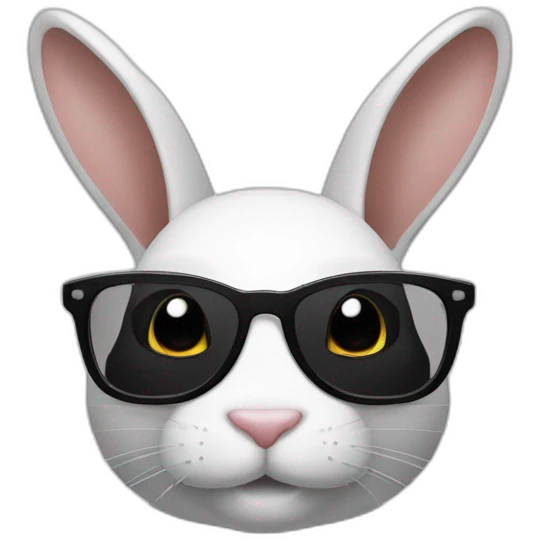 Lapin noir et blanc emoji
