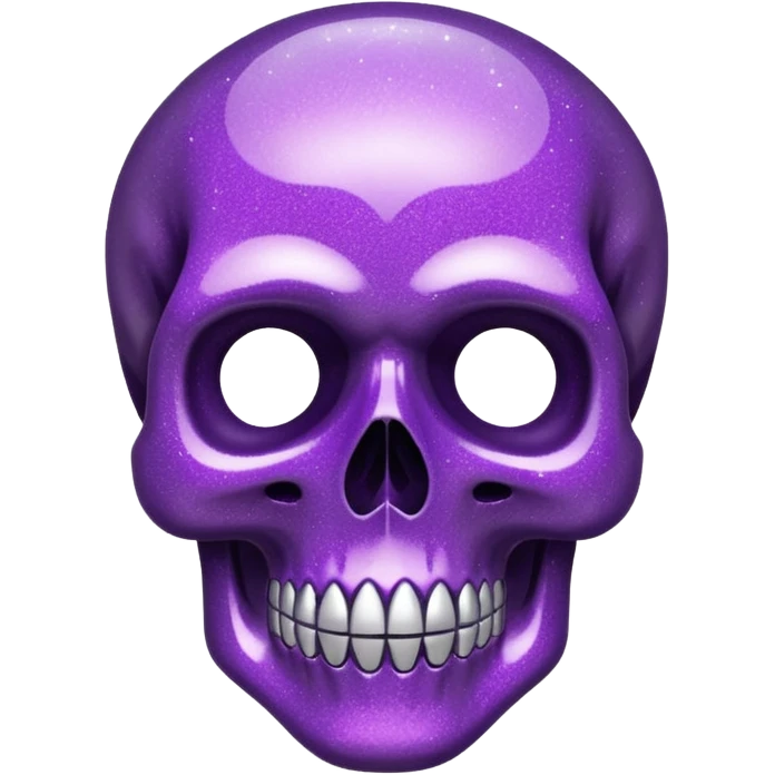 Glitter purple flat skull emoji
