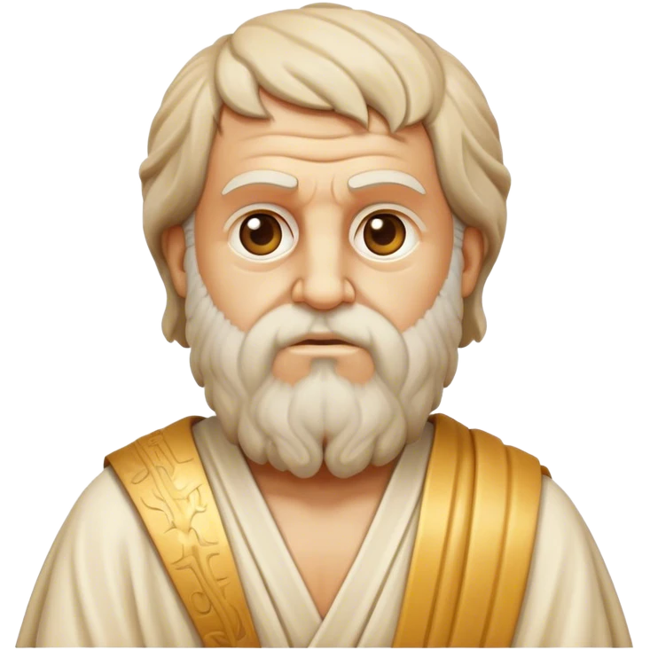 Cinematic Realistic Plato Portrait Emoji, depicted as a wise ancient philosopher with a contemplative expression in classical robes, rendered with soft textures and timeless serene lighting that captures his intellectual legacy. emoji