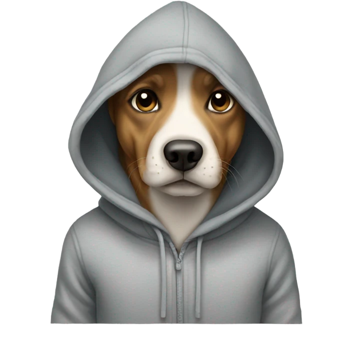 Dog wearing a hoodie emoji