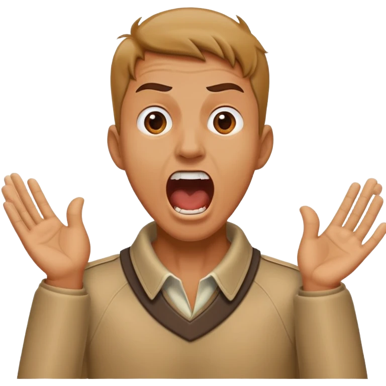 Man whit his hand around his neck screaming  emoji