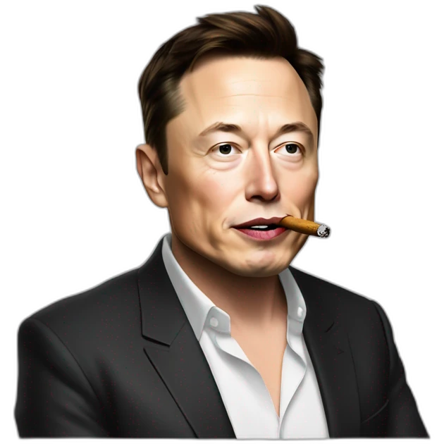 Elon musk avec un cigare  emoji