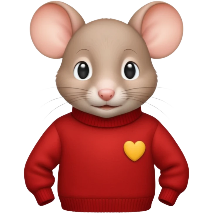 Stuart Little as a cute mouse in a red sweater emoji