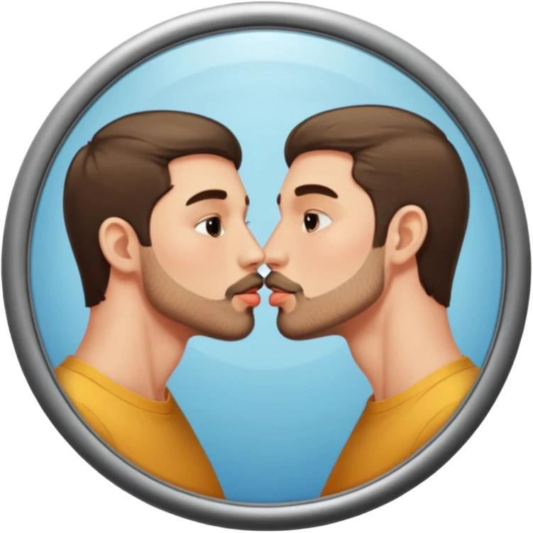 man kissing his reflection in a mirror emoji