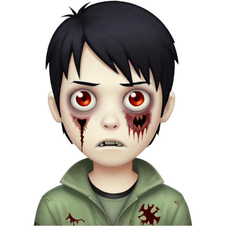 boy zombie with black hair emo emoji