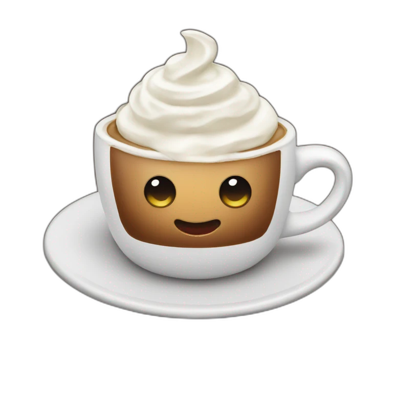 Coffee with whipped cream emoji