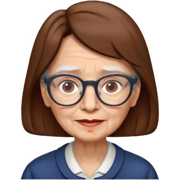 Dead old woman brown hair add glasses pale skin emoji