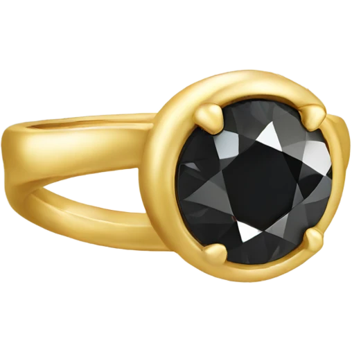 gold ring with black diamond emoji