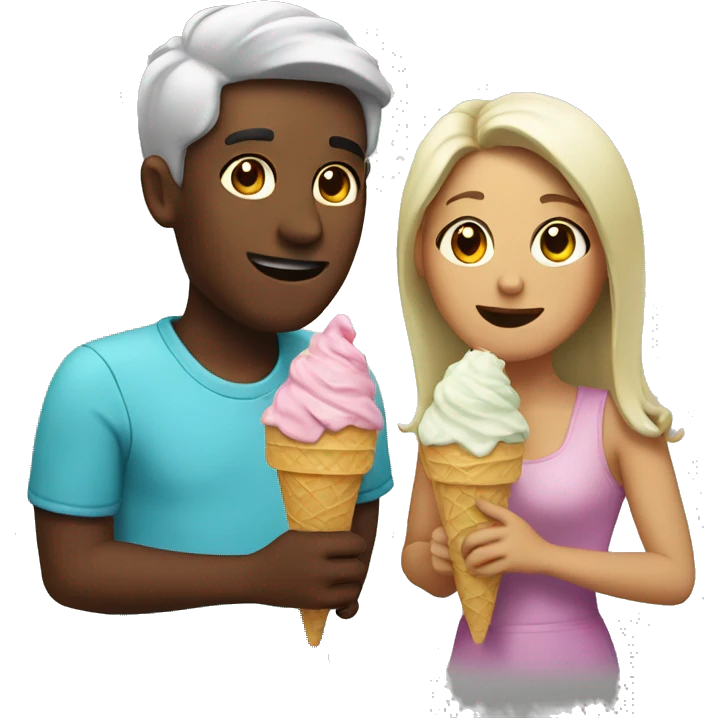 Couple eating ice cream emoji