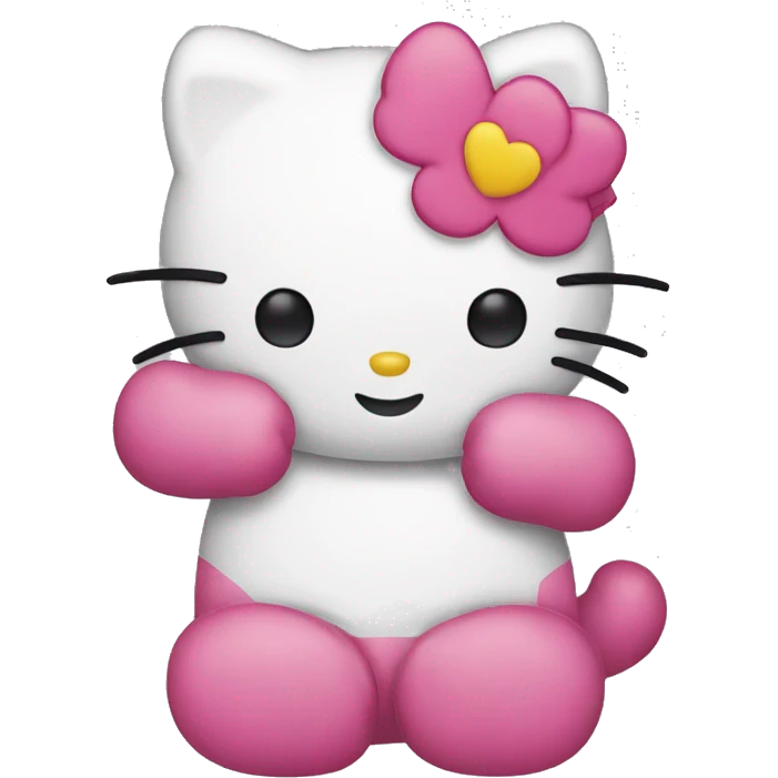 hugging hello kitty emoji