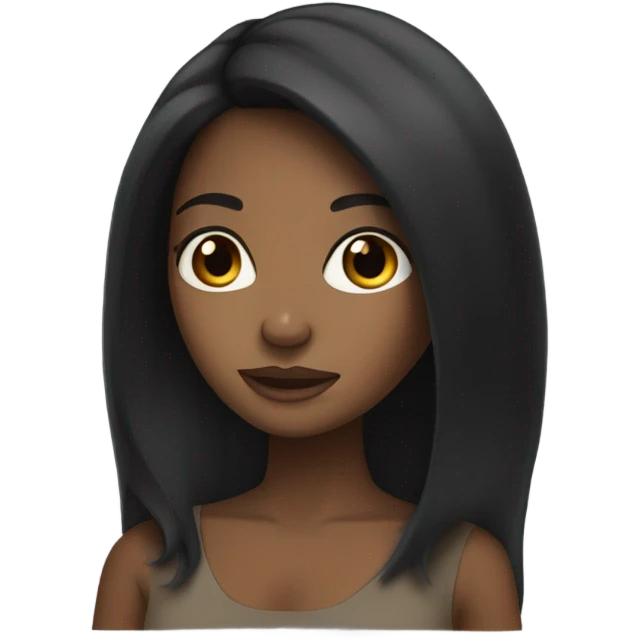Brown girl with black hair  emoji