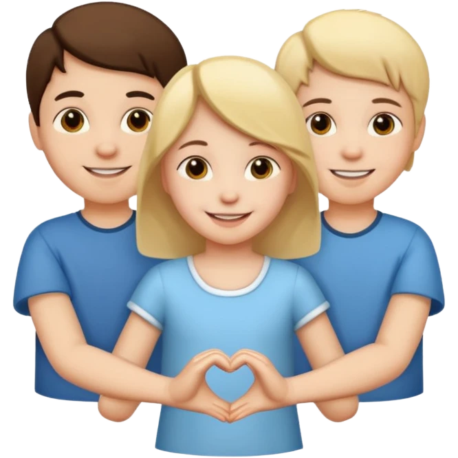child holding hands with other figures emoji