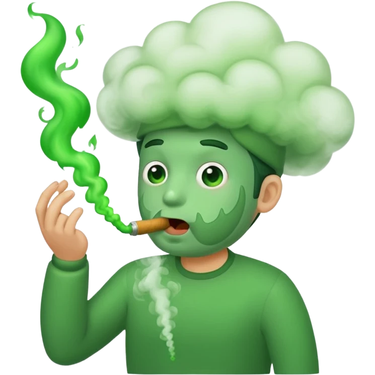burping man with green smoke emoji