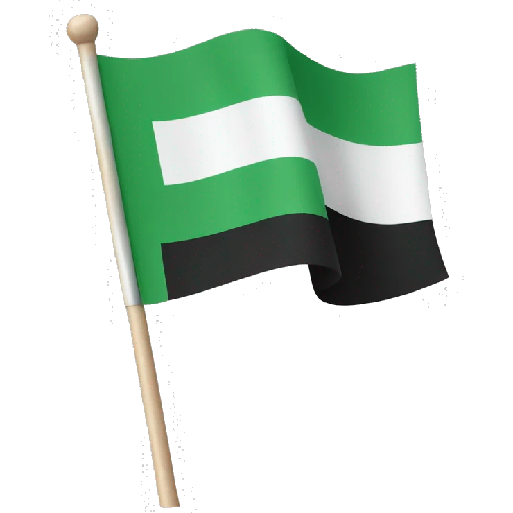 flag with three lines (green, white and black) in a stick  emoji