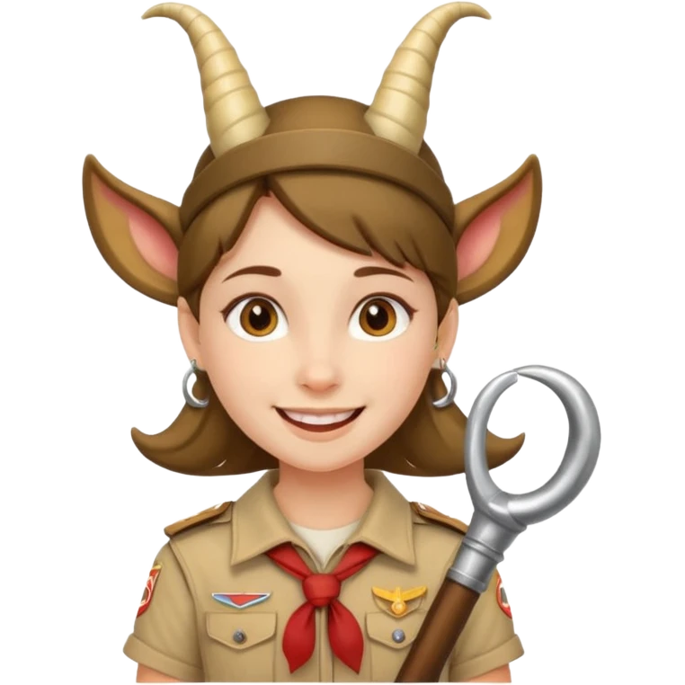 scout girl with a horn emoji