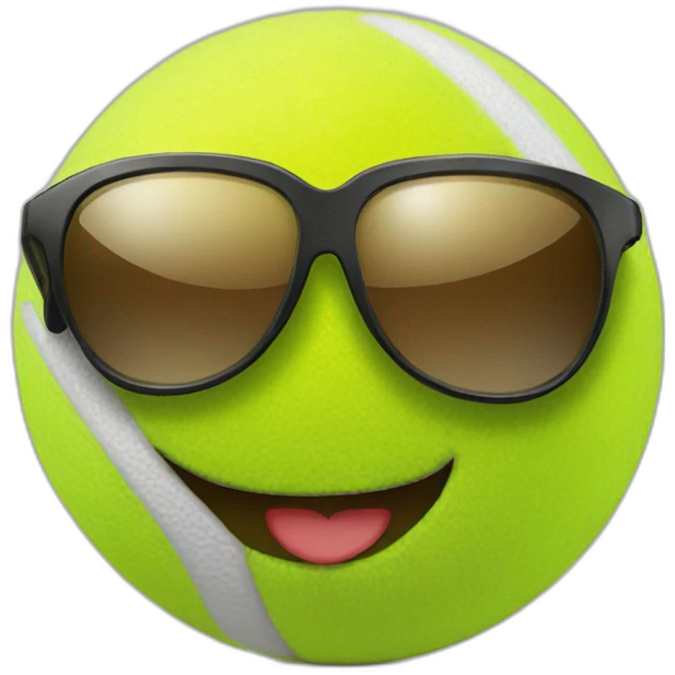 tennis ball in sunglasses smiling emoji