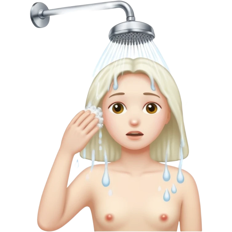 Cold Person Taking Shower  emoji