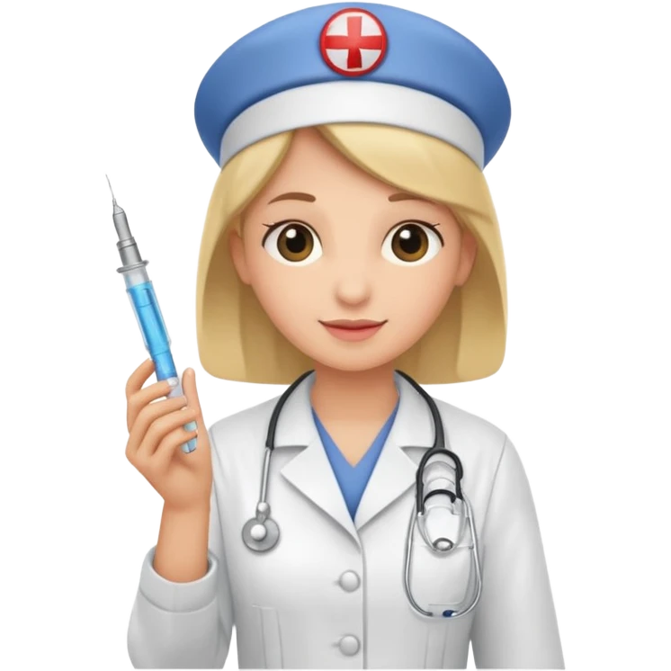 nurse holding vaccination needle emoji