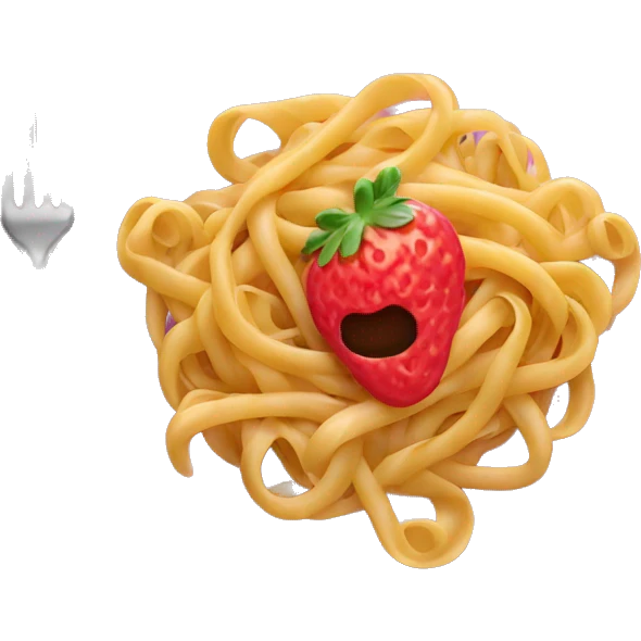 a plate of pasta with pink strawberry sauce in it  emoji