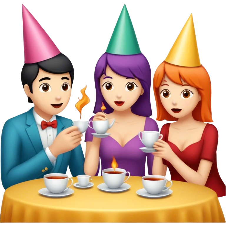 friends drinking tea and gossiping emoji