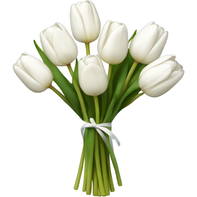 white tulip bouquet  emoji