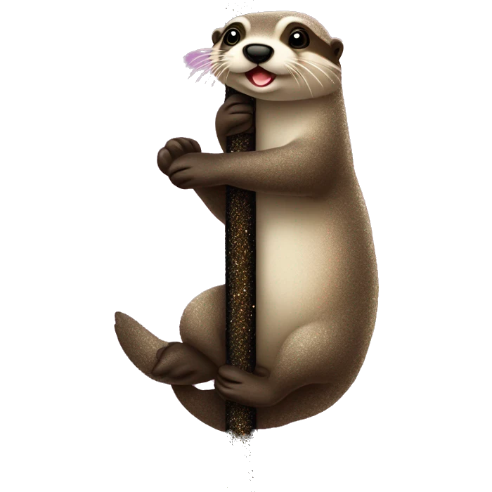 loutre qui fait du pole dance avec des paillettes emoji