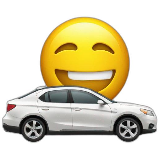 Chat avec une voiture emoji