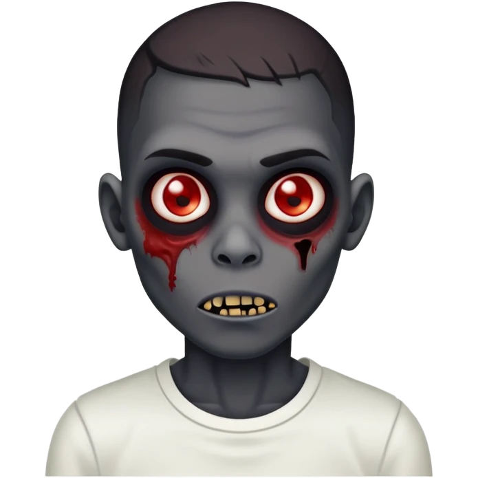 black zombie boy with red eyes  emoji