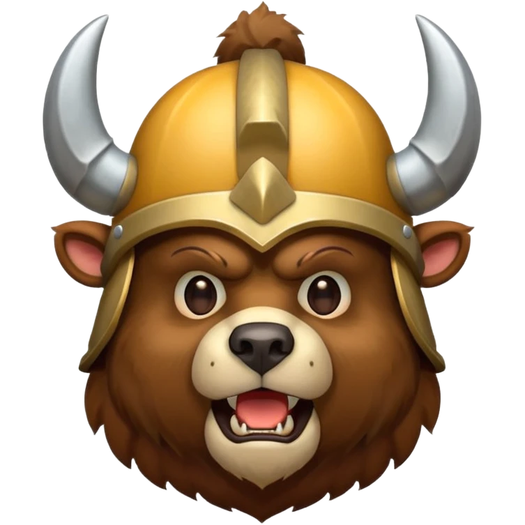Bear wearing horned helmet growling emoji