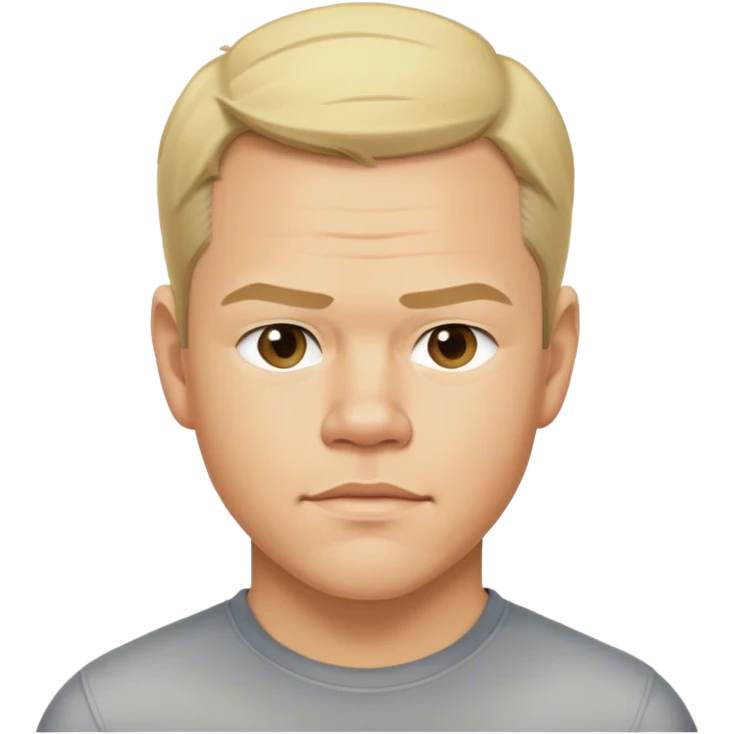 Half Asian, blond haired, Matt Damon looking. emoji