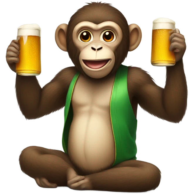 Monkey with a beer emoji