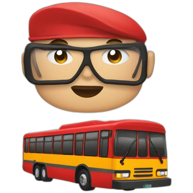 autobús rojo emoji