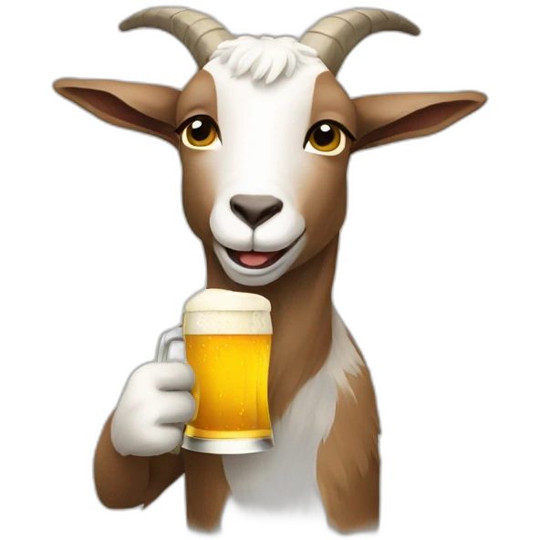 goat drinking beer emoji