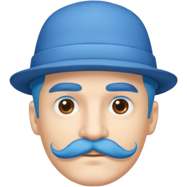 blue haired man and hat and mustache emoji