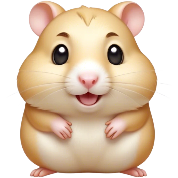 Cinematic Comical Cream Hamster Portrait Emoji, Head tilted dramatically with an exaggeratedly amused expression, featuring a striking cream coat with a luminous sheen, wide, expressive dark eyes filled with playful disbelief, Simplified yet hilariously expressive features, highly detailed, glowing with a slightly sassy glow, high shine, dramatic yet playful, stylized with an air of cheeky mischief, bright and endearing, soft glowing outline, capturing the essence of a spirited and over-the-top hamster, so meme-worthy it feels like it could side-eye its way into internet fame instantly! emoji
