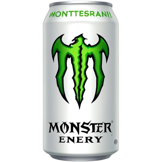   اموجي شعار مونستر بيضاء مشروب طاقة emoji