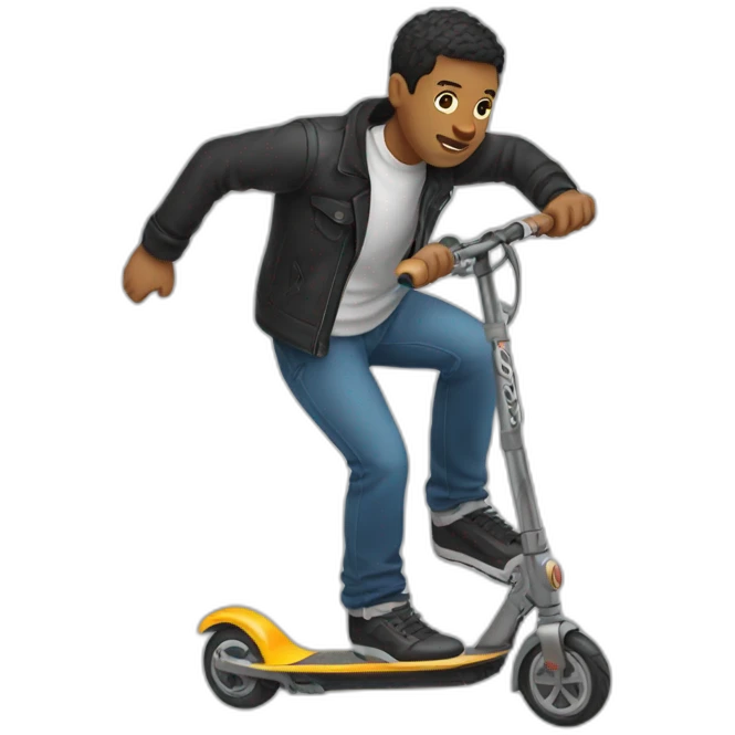 Man doing freestyle Scooter tricks emoji