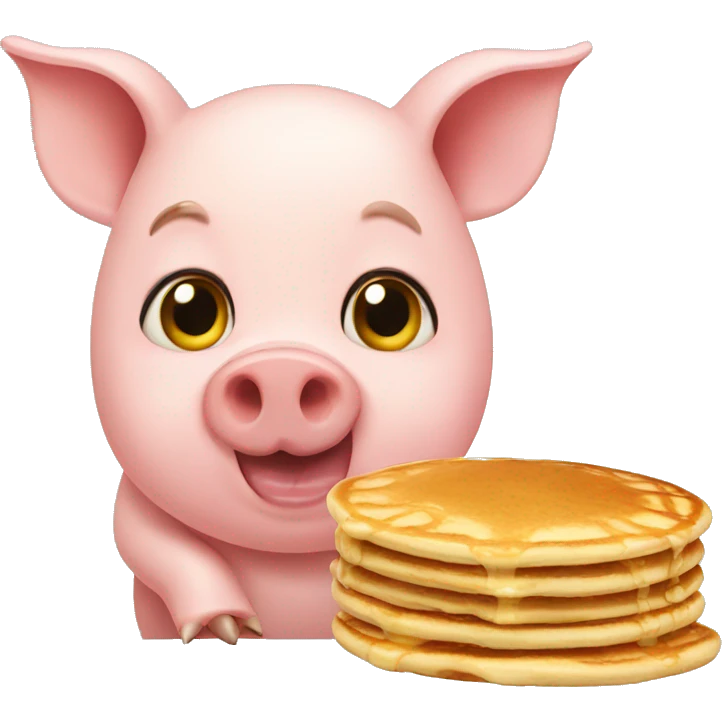 Pig eating pancakes emoji