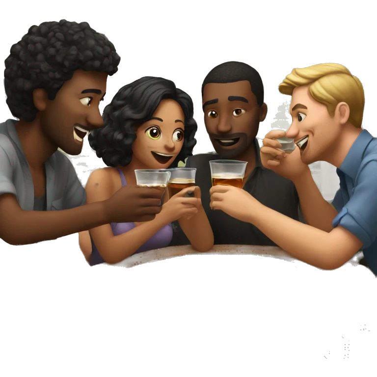 A group of people Drinks a shot and play a Card Game emoji