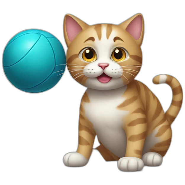 Cat playing with ball emoji