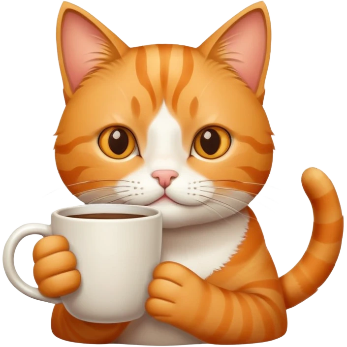 Kitty having coffee emoji