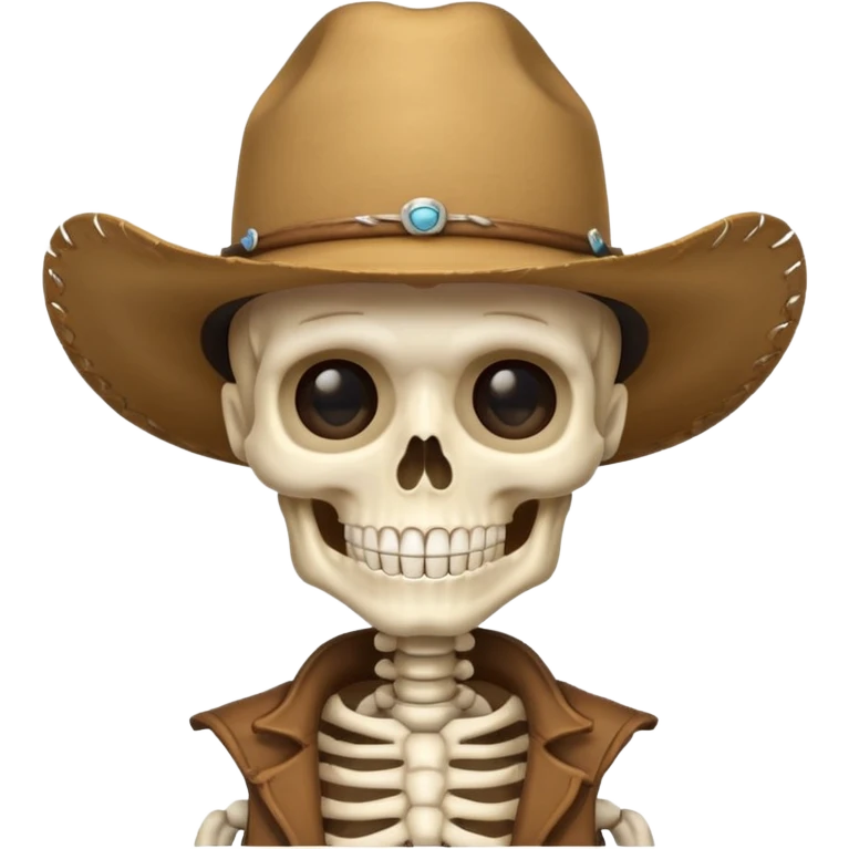 A skeleton wearing a cowboy hat emoji